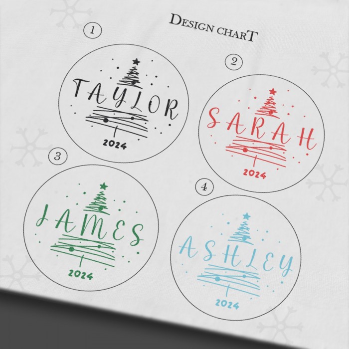 Custom Name Ornament, 2024 Ornaments, Christmas Tree Ornaments