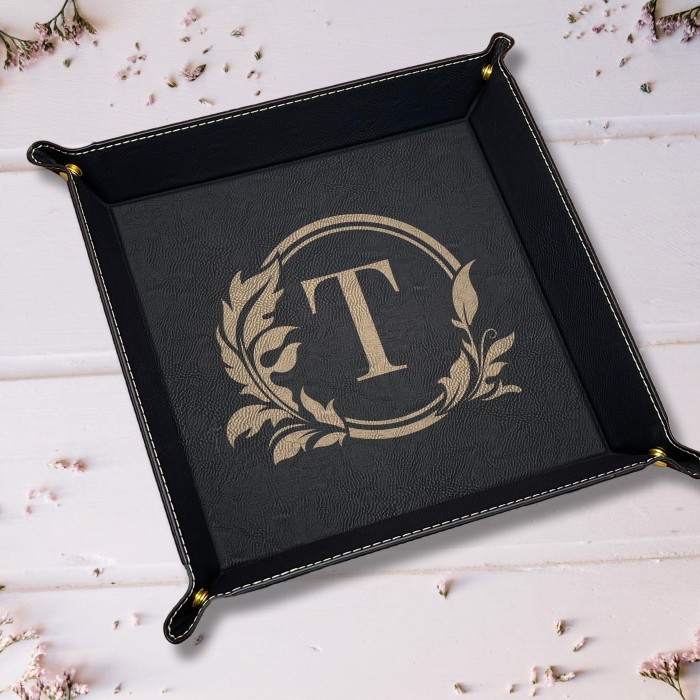 Monogram Valet Tray, Couple Names Snap Up Tray