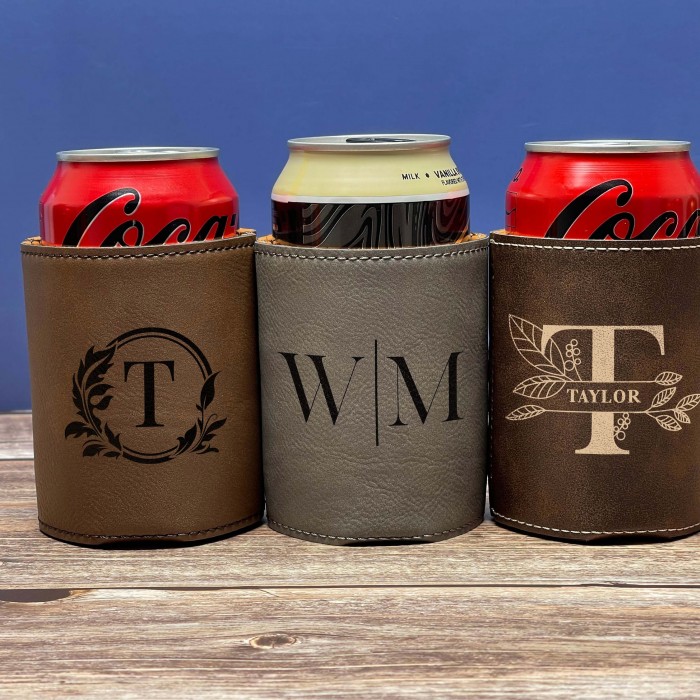 Can Cooler for Christmas, Personalized Gift, Monogram Christmas Gift