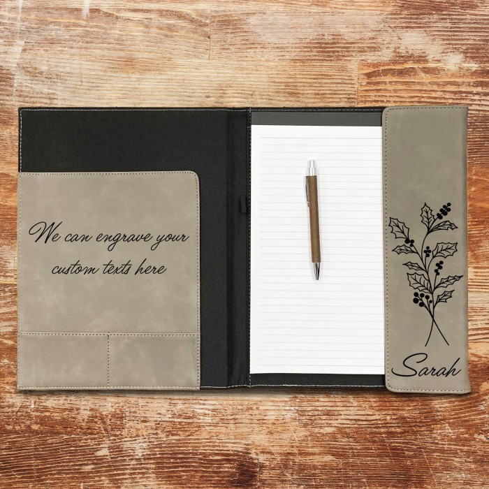 Teacher Gift Portfolio, Birthflower Portfolio, Custom Name Portfolio