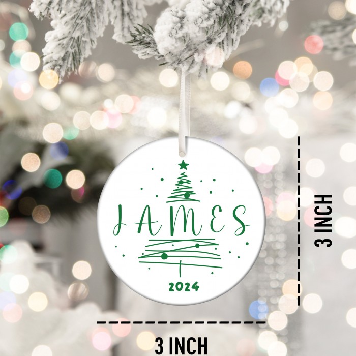 Custom Name Ornament, 2024 Ornaments, Christmas Tree Ornaments