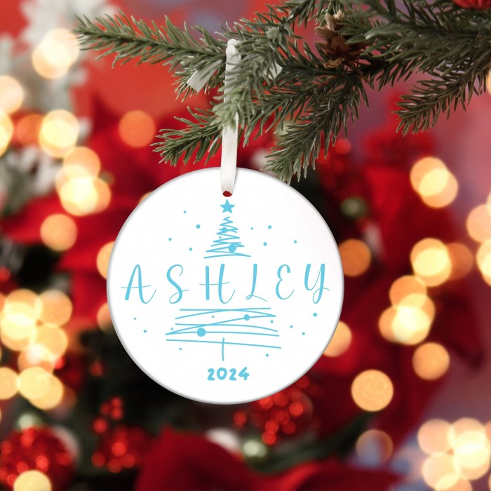 Custom Name Ornament, 2024 Ornaments, Christmas Tree Ornaments
