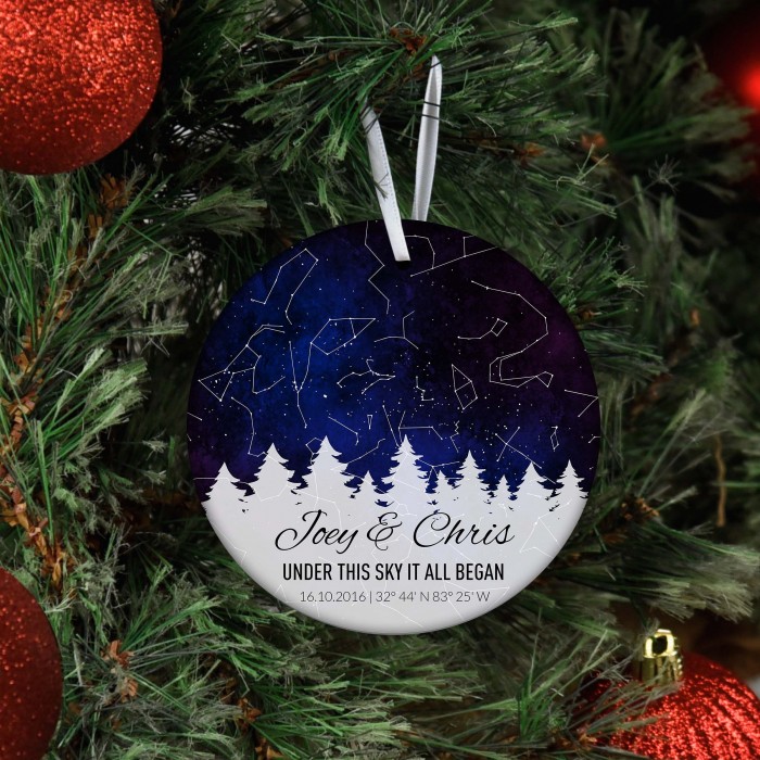 Custom Christmas Ornament, Star Map Chart, Personalized Star Map Gift