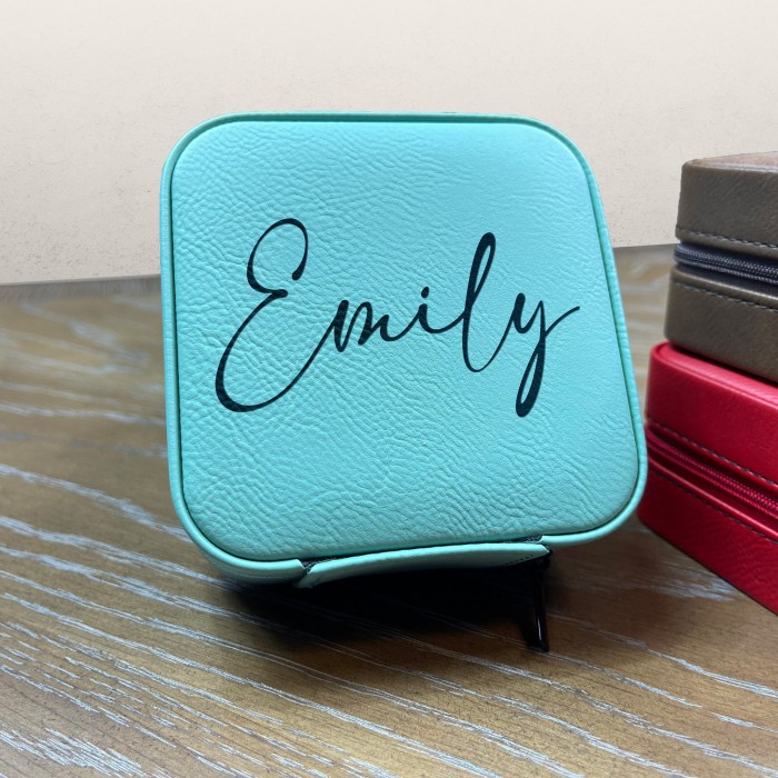 Custom Name Jewelry Box, Engraved Jewelry Travel Case