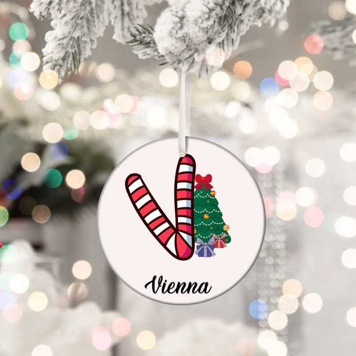 Alphabet Ornament Candy Cane, Special Design Ornament
