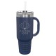 Custom Logo 40 oz Stainless Steel Travel Mug with Handle, Insulated Travel Mug
