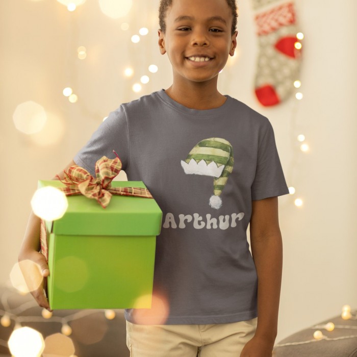 Custom Name Santa Hat Shirt, Personalized Matching Family Christmas Shirts, Family Christmas Shirt, Matching Xmas, Custom Christmas Shirt