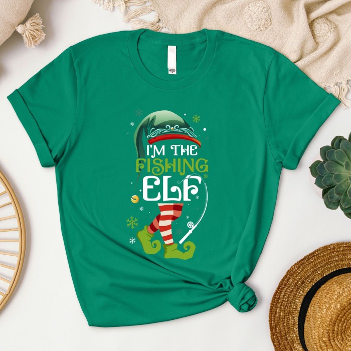 The Fishing Elf Merry Christmas Shirt,Fishing Lover Shirt,Fisherman Shirt