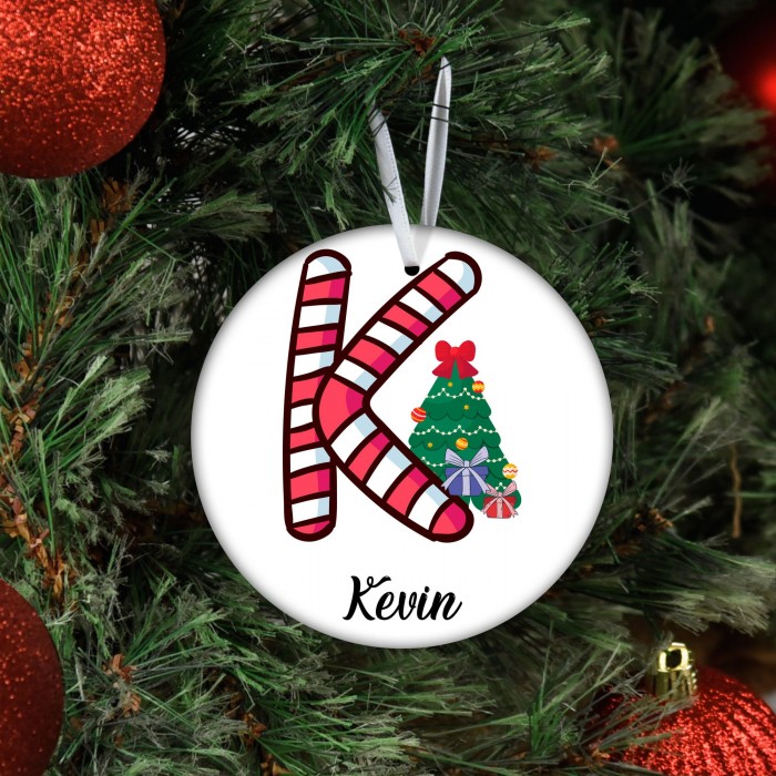 Alphabet Ornament Candy Cane, Special Design Ornament
