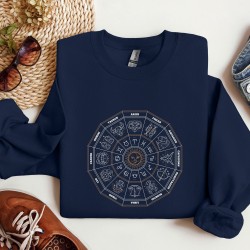 Zodiac Wheel Sweatshirt, Horoscope Sweatshirt, Zodiac Signs Sweatshirt