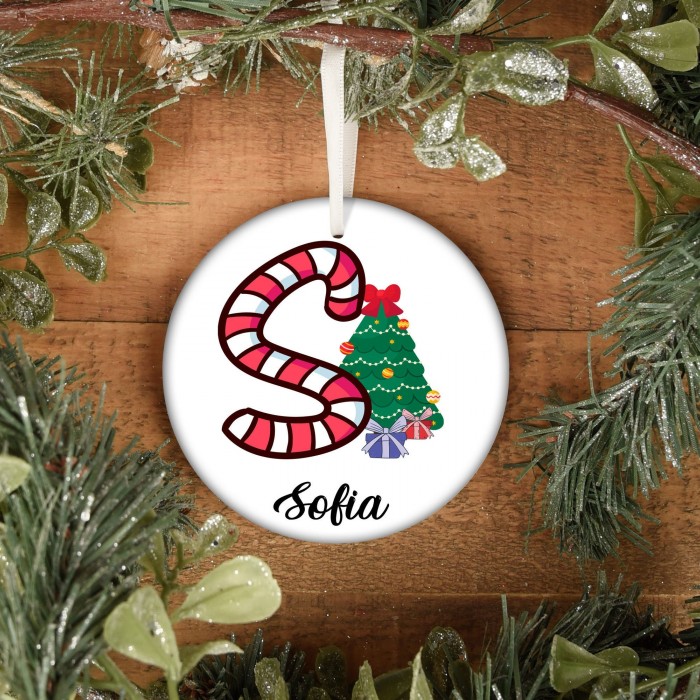Alphabet Ornament Candy Cane, Special Design Ornament