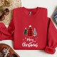 Buffalo Plaid Christmas Tree Sweatshirt, Leopard Print Christmas Tree Sweatshirt
